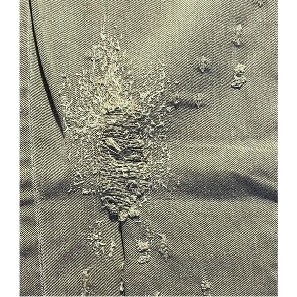 HUDSON Women's Jeans Riley Crop High Rise Destructed Button Fly Green Size 27 - Picture 11 of 14